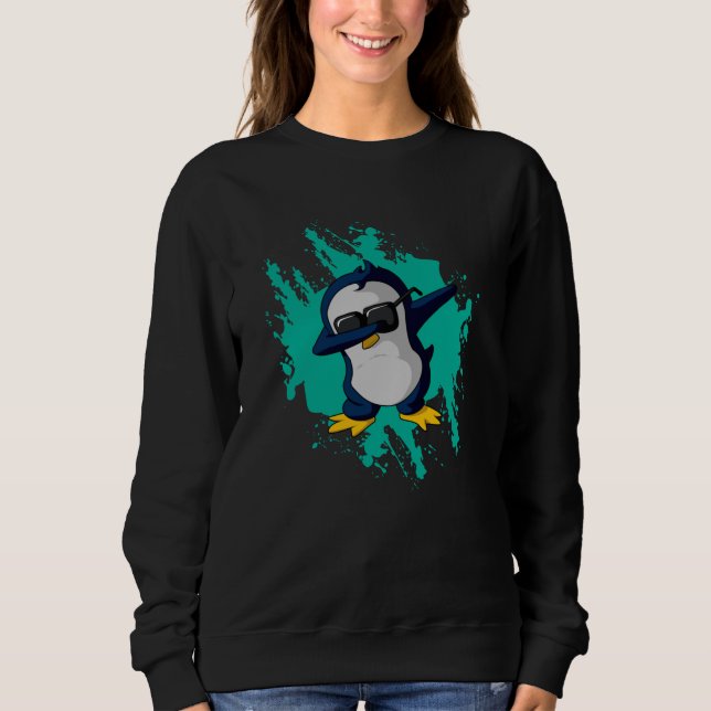 Dabbing Pinguin Dab Cold Ice Funny Gift Idea Cool Sweatshirt (Front)