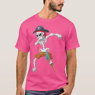 Dabbing Pirate Skeleton Pumpkin Horor Creepy Spook T-Shirt
