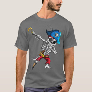 Dabbing Pirates Skeleton Eye Flap Pirate Ship Hall T-Shirt