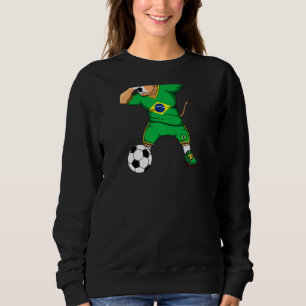Dabbing Pitbull Brazil Soccer Fans Jersey Brazilia Sweatshirt
