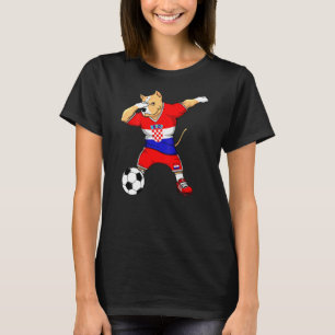 Dabbing Pitbull Croatia Soccer Fans Jersey Croatia T-Shirt