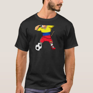 Dabbing Pitbull Dog Colombia Soccer Jersey Footbal T-Shirt