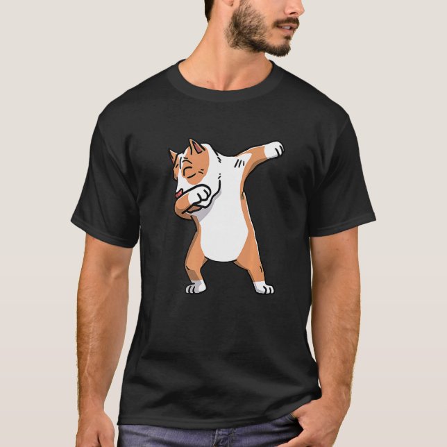 Dabbing Pitbull Dog Dab Dance T-Shirt (Front)