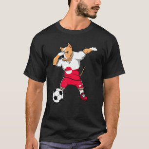 Dabbing Pitbull Dog Greenland Soccer Fans Jersey F T-Shirt