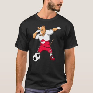 Dabbing Pitbull Dog Greenland Soccer Jersey Footba T-Shirt