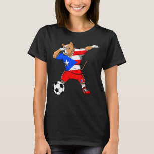 Dabbing Pitbull Dog Puerto Rico Soccer T-Shirt
