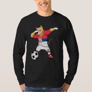 Dabbing Pitbull Serbia Soccer Fans Jersey Serbian  T-Shirt