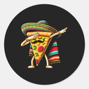 Dabbing Pizza Fiesta Cinco De Mayo Mexican Funny P Classic Round Sticker