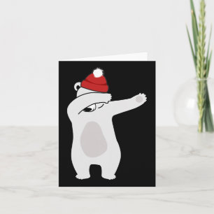 Dabbing Polar Bear Christmas Holiday Season Winter Card