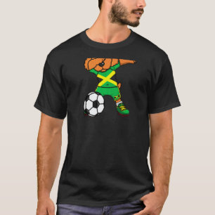 Dabbing Poodle Dog Jamaica Soccer Jersey Football T-Shirt