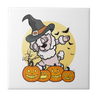 Dabbing Poodle Halloween Tile