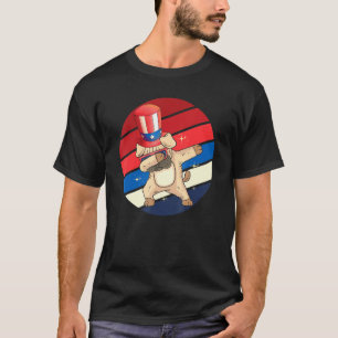 Dabbing Pug 4th Of July Usa Independence Day Red W T-Shirt