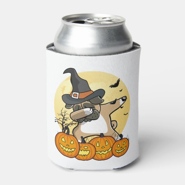 Dabbing Pug Halloween Can Cooler (Can Front)