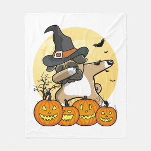 Dabbing Pug Halloween Fleece Blanket