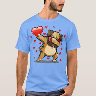 Dabbing Pug Sunglasses Heart Love Valentines Day D T-Shirt