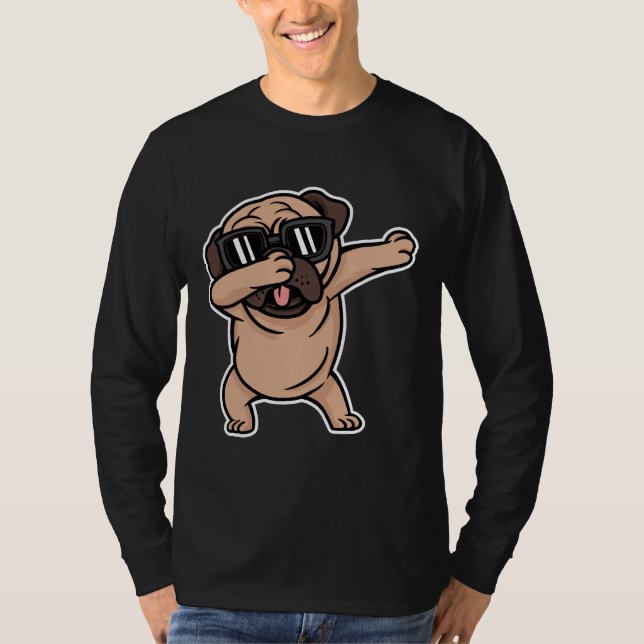 Dabbing Pug With Sunglasses Essential T-Shirt 572 (Front)