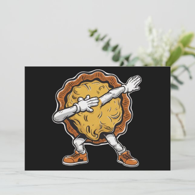 Dabbing Pumpkin Pie Thanksgiving Day  Holiday Card (Standing Front)