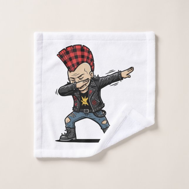 Dabbing Punk - Sassy Cartoon Style Wash Cloth (Wash Cloth)
