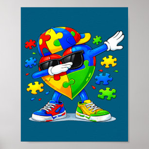 Dabbing puzzle autism awareness funny  poster