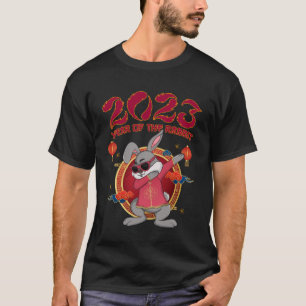 Dabbing Rabbit Chinese New Year 2023 Cute Matching T-Shirt