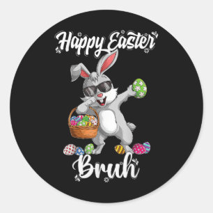 Dabbing Rabbit Easter Day Bruh Eggs Dab Boys Girls Classic Round Sticker