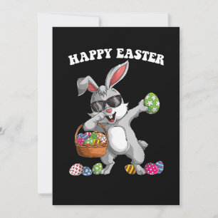Dabbing Rabbit Easter Day Eggs Dab Boys Girls Kid  Invitation