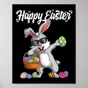 Dabbing Rabbit Easter Day Eggs Dab Boys Girls Kid  Poster
