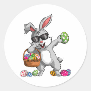 Dabbing Rabbit Easter Day Eggs Dab Bunny Classic Round Sticker