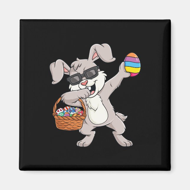 Dabbing Rabbit Easter Day Eggs Fun Toddler Boys Gi Magnet (Front)