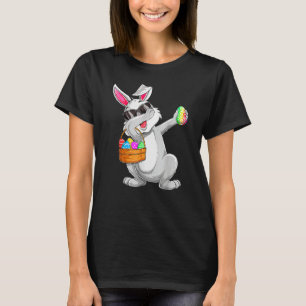 Dabbing Rabbit Easter Day Eggs Hunting Basket Dab T-Shirt