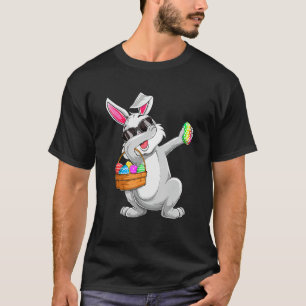Dabbing Rabbit Easter Day Eggs Hunting Basket Dab T-Shirt