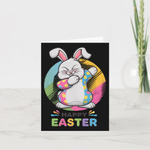 Dabbing Rabbit Happy Easter Day Bunny Eggs Dab Boy Card