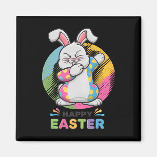 Dabbing Rabbit Happy Easter Day Bunny Eggs Dab Boy Magnet