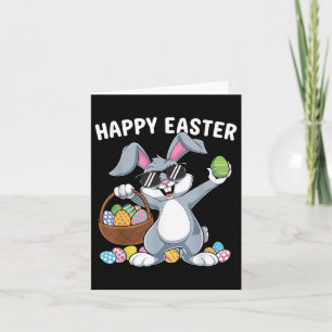 Dabbing Rabbit Happy Easter Day Eggs Dab Boys Bunn Card