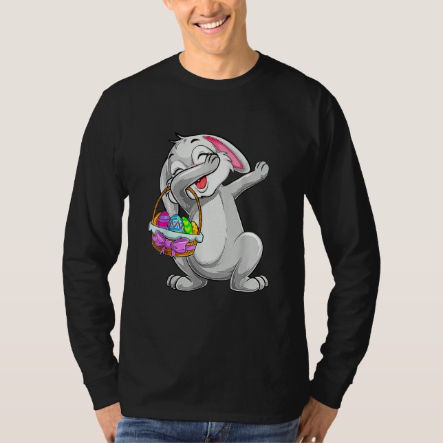 Dabbing Rabit Cute Bunny With Eggs Easter Dab Boy  T-Shirt (Front)