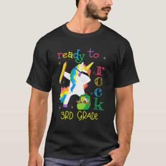 Dabbing Ready To Rock 3rd Grade Unicorn 1st Day Of T-Shirt