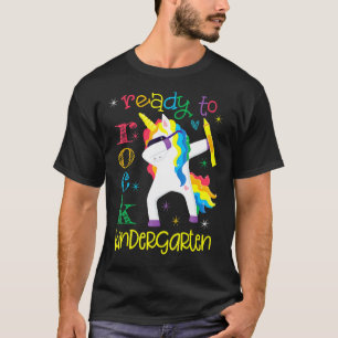 Dabbing Ready To Rock Kindergarten Unicorn 1st Day T-Shirt