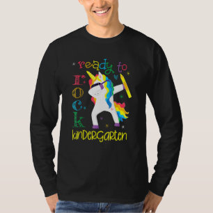 Dabbing Ready To Rock Kindergarten Unicorn 1st Day T-Shirt