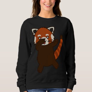 Dabbing Red Panda Wildlife Animal Lesser Panda Red Sweatshirt