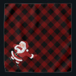Dabbing Red Plaid Santa Claus | Fun Rustic Buffalo Bandana<br><div class="desc">Cute funny Christmas design with the dabbing Santa Claus in a cool,  festive green suit on rustic buffalo plaid green and black lumberjack chequered gingham. For other colours or matching products,  please visit the JustFharryn Zazzle store,  or contact the designer,  c/o Fharryn@yahoo.com All rights reserved. #zazzlemade</div>