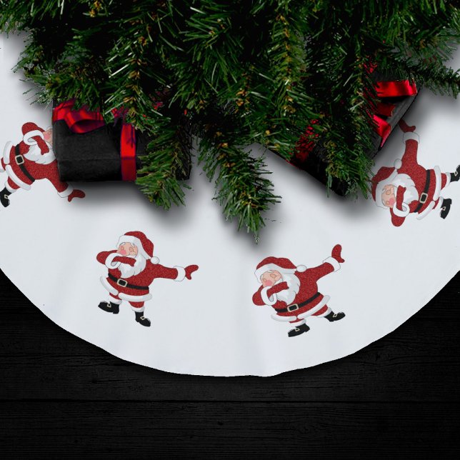 Dabbing Red Santa Claus | Fun Holiday XMAS Humour Brushed Polyester Tree Skirt (Creator Uploaded)