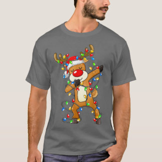 Dabbing Reindeer Santa Christmas Kids Boys Men Dab T-Shirt