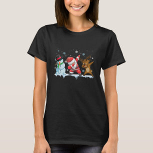Dabbing Reindeer Santa Snowman Christmas Friends T-Shirt