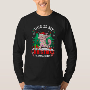 Dabbing Santa Axolotl Lights Fun This Is My Christ T-Shirt