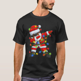 Dabbing Santa Black African American Boys Men Chri T-Shirt