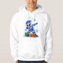 Dabbing Santa- Blue & Silver Snowflake Christmas 