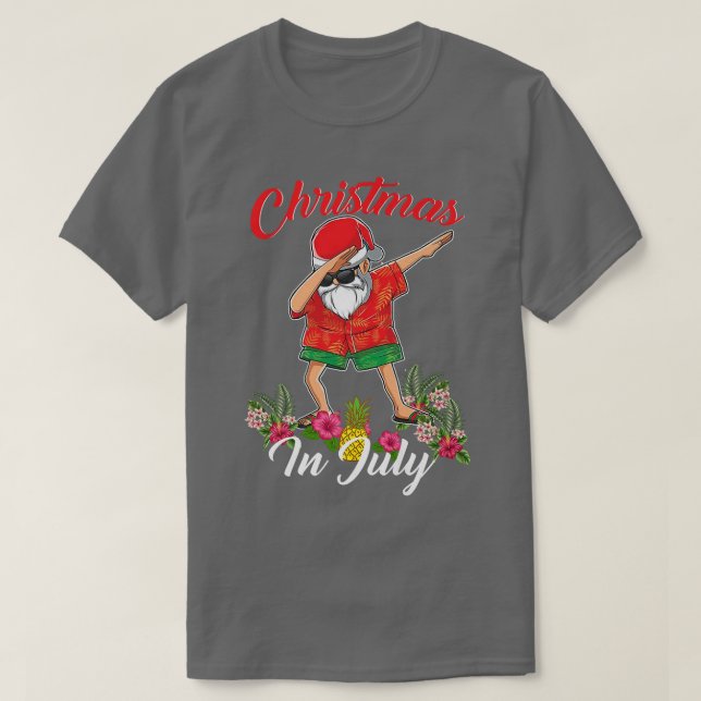 Dabbing Santa Christmas in July Boys Men Hawaiian  T-Shirt (Design Front)