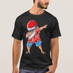 Dabbing Santa Christmas in July Boys Men Hawaiian  T-Shirt