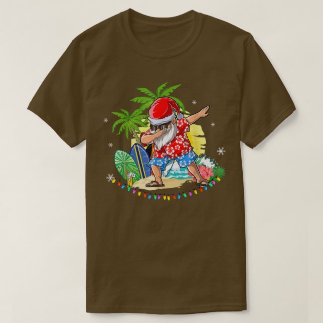 Dabbing Santa Christmas in July Boys Men Hawaiian  T-Shirt (Design Front)