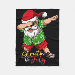 Dabbing Santa Christmas In July Fleece Blanket
